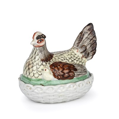 Lot 171 - A 19th century Staffordshire hen on the nest...