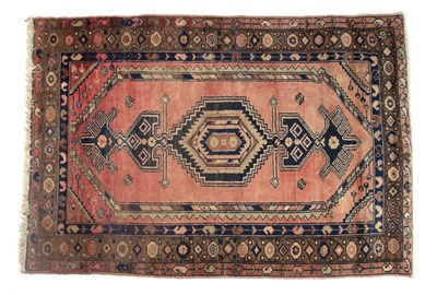 Lot 106D - Hamadan rug salmon ground with a central...