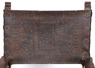 Lot 122 - A 17th century Spanish walnut open armchair...