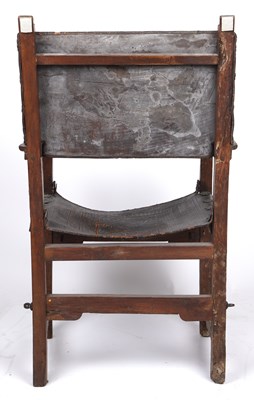 Lot 122 - A 17th century Spanish walnut open armchair...