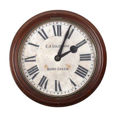 Lot 12 - A 19th century mahogany dial clock the painted...