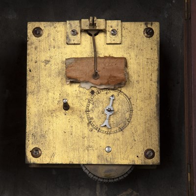 Lot 12 - A 19th century mahogany dial clock the painted...