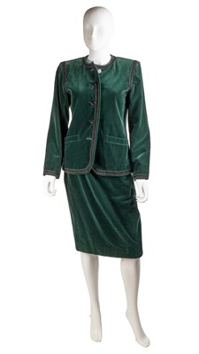 Lot 309 - An emerald green, 1980’s velvet Yves Saint...