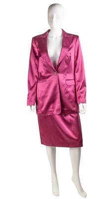 Lot 311 - A Rena Lange 1980’s raspberry satin lady’s...