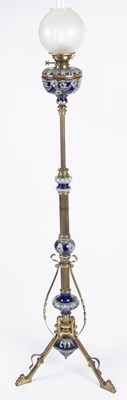 Lot 97 - A Victorian Hinks brass standard lamp with...