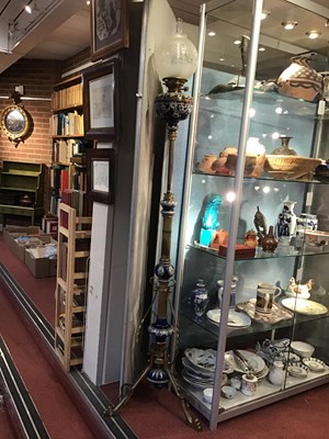 Lot 97 - A Victorian Hinks brass standard lamp with...