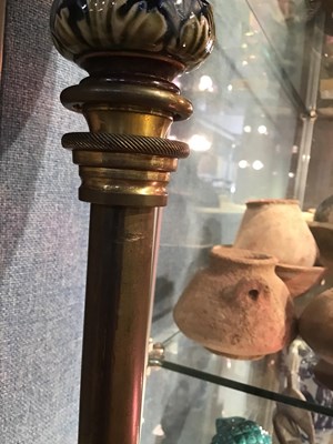 Lot 97 - A Victorian Hinks brass standard lamp with...