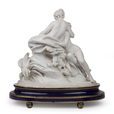 Lot 99 - A 19th century French bisque porcelain clock...