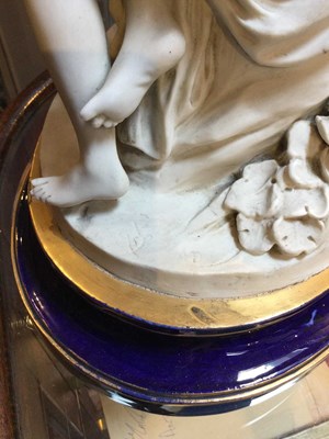 Lot 99 - A 19th century French bisque porcelain clock...