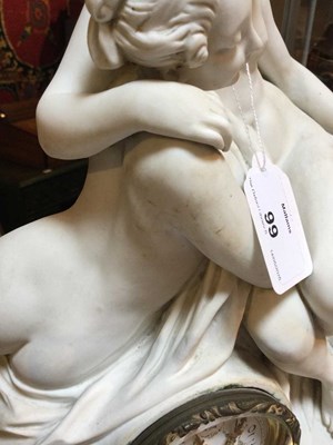 Lot 99 - A 19th century French bisque porcelain clock...