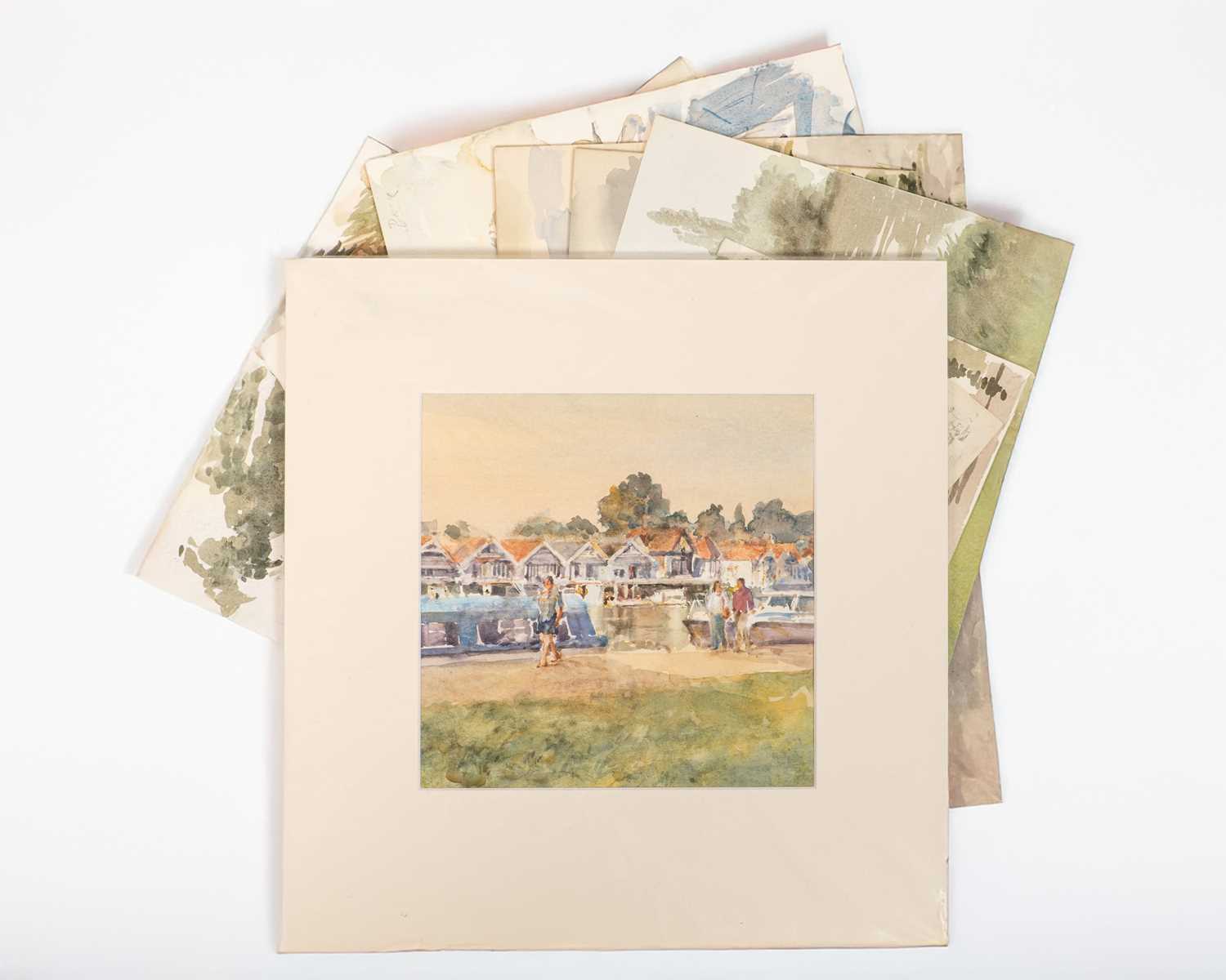 Lot 26 - Tony Herbert (1927-2024) 'Henley Boat Houses',...