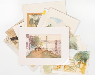 Lot 26 - Tony Herbert (1927-2024) 'Henley Boat Houses',...