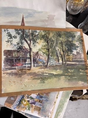 Lot 26 - Tony Herbert (1927-2024) 'Henley Boat Houses',...