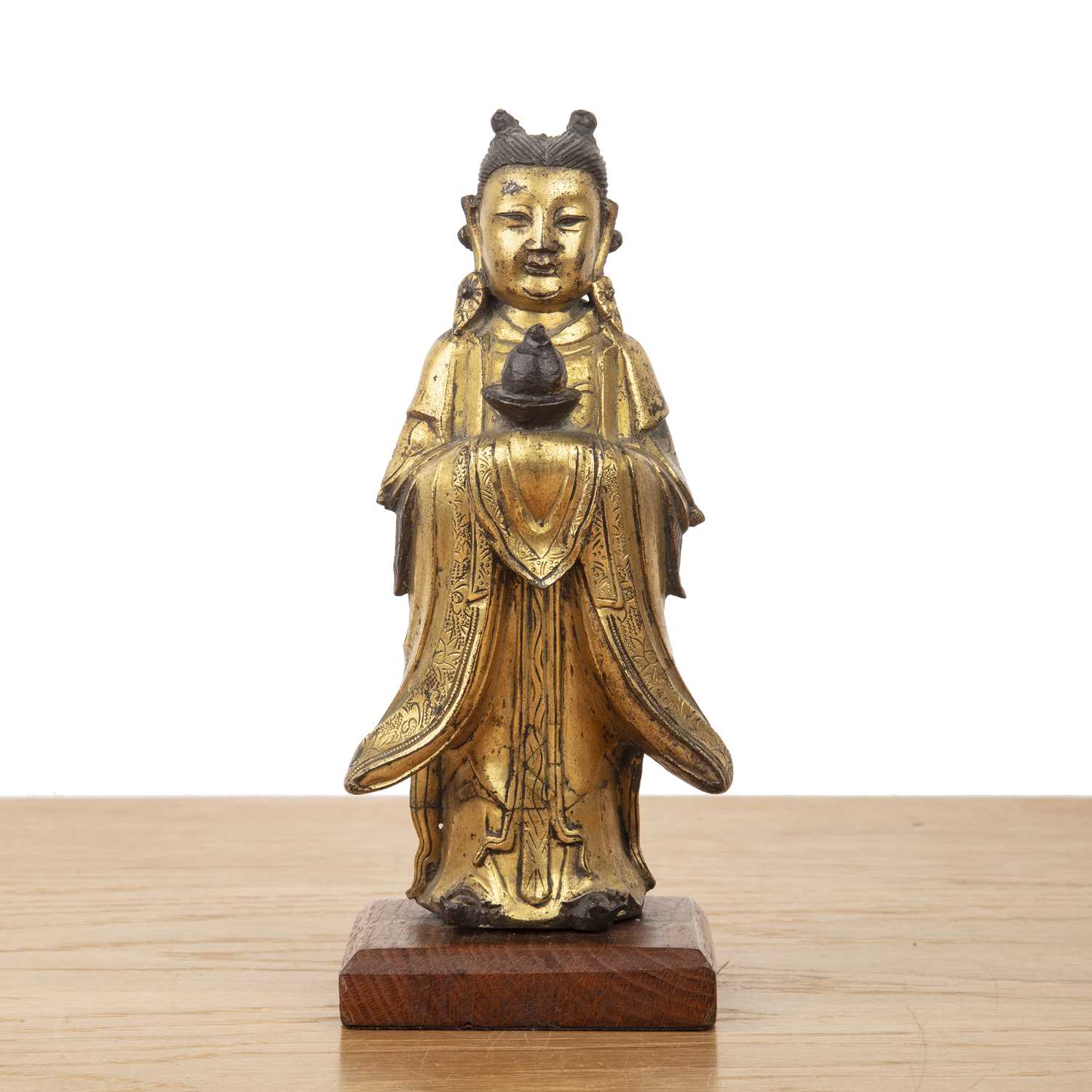 Lot 335 - Gilt bronze model of Longnu Chinese, 17th...