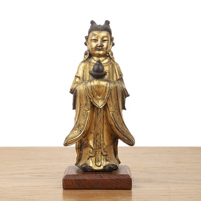 Lot 335 - Gilt bronze model of Longnu Chinese, 17th...