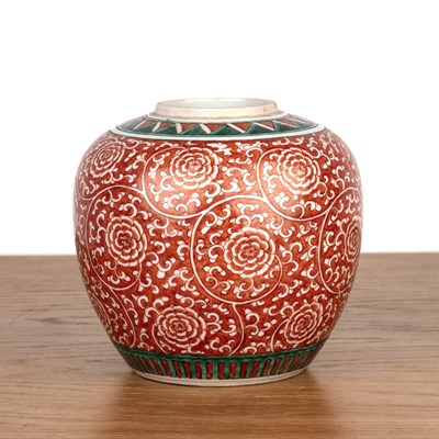 Lot 109 - Polychrome ginger jar Chinese, 19th Century...