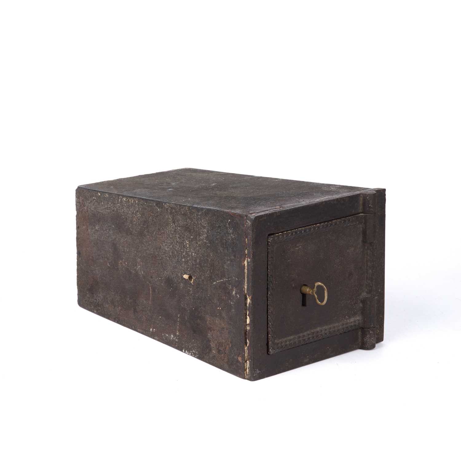 Lot 106 - An 18th century iron wall mounting safe with a...