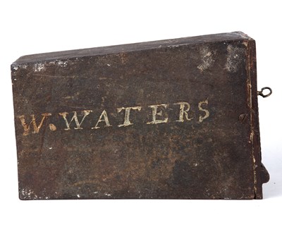 Lot 106 - An 18th century iron wall mounting safe with a...