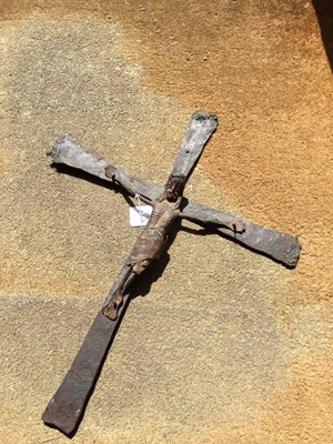 Lot 107 - An early antique iron Corpus Christi crucifix...
