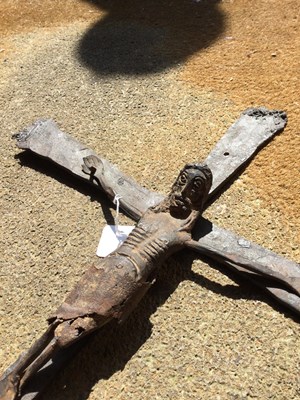 Lot 107 - An early antique iron Corpus Christi crucifix...
