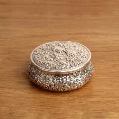 Lot 173 - Wang Hing white metal/silver circular pot and...