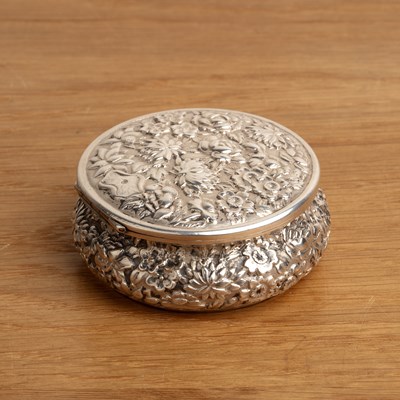 Lot 173 - Wang Hing white metal/silver circular pot and...