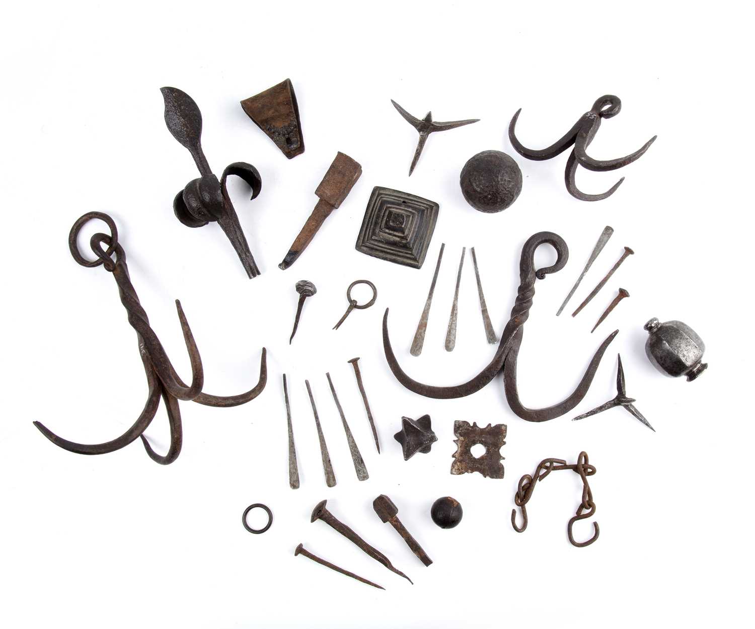 Lot 114 - A collection of antique iron work to include...