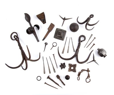 Lot 114 - A collection of antique iron work to include...