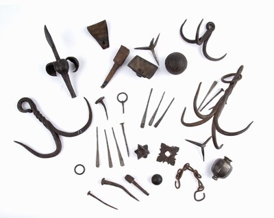 Lot 114 - A collection of antique iron work to include...