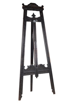 Lot 500 - A late Victorian hardwood artist's easel, with...