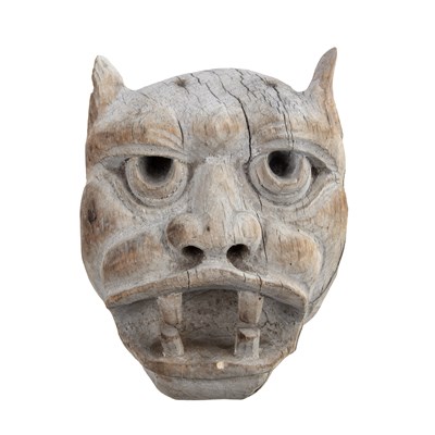 Lot 124 - A 19th century carved pine grotesque or beasts...