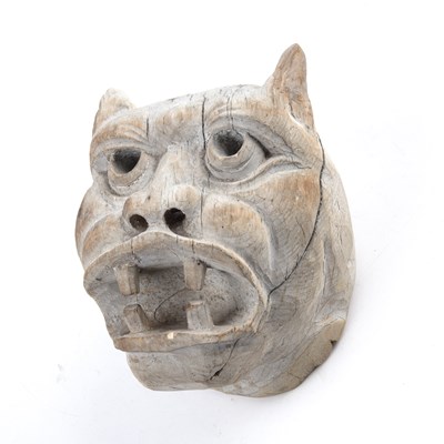 Lot 124 - A 19th century carved pine grotesque or beasts...