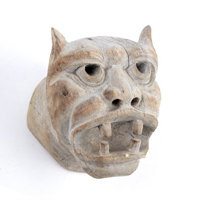 Lot 124 - A 19th century carved pine grotesque or beasts...