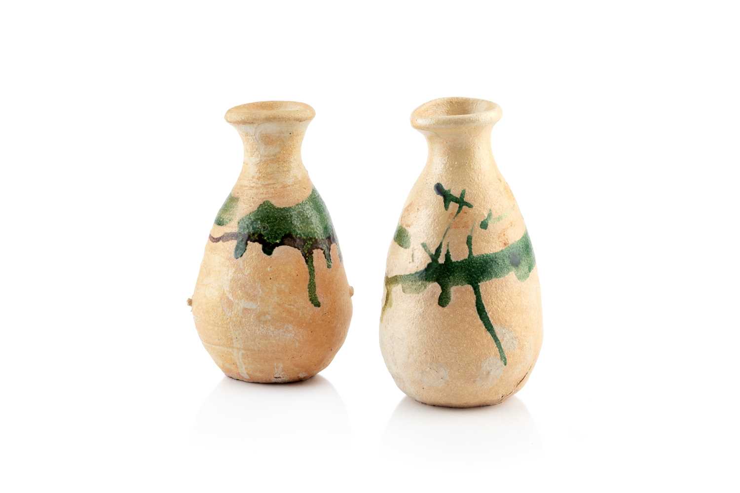Lot 610 - Shiro Tsujimura (b.1947) Two bottle vases with...