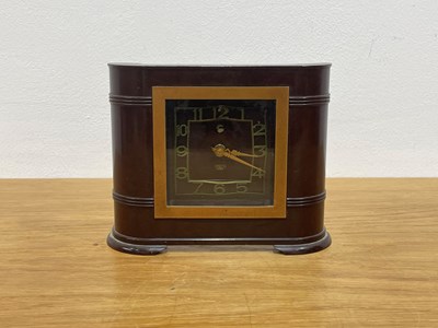 Lot 56 - Smiths clock Art Deco, in a stepped bakelite...