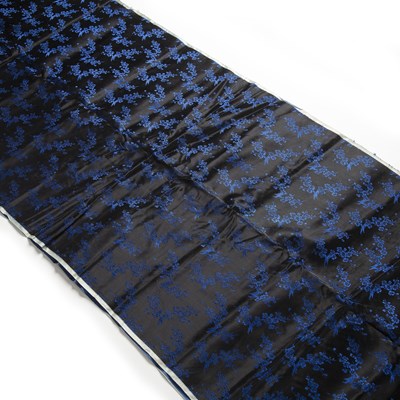 Lot 216 - Silk bolt/strip of material Chinese royal blue...