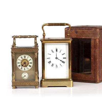 Lot 142 - A late 19th century French brass carriage...