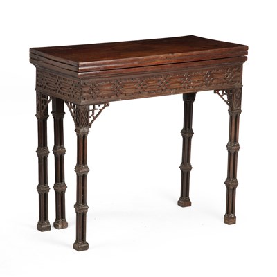 Lot 5 - A George III Chinese Chippendale mahogany two...