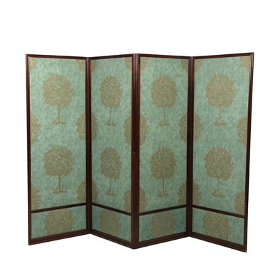 Lot 146 - A 19th century mahogany four fold screen 24ocm...