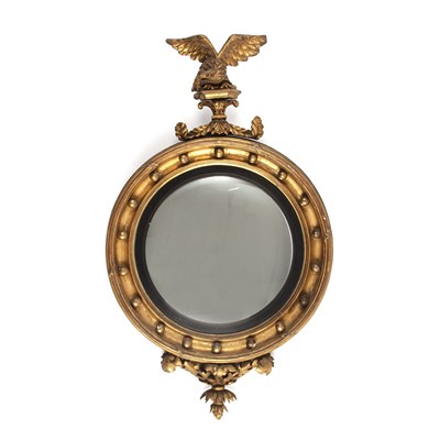 Lot 137 - A 19th century gilded circular convex wall...