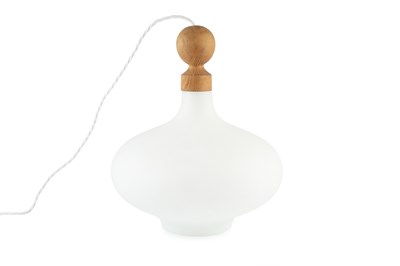 Lot 913 - Danish School White onion glass ceiling shade...