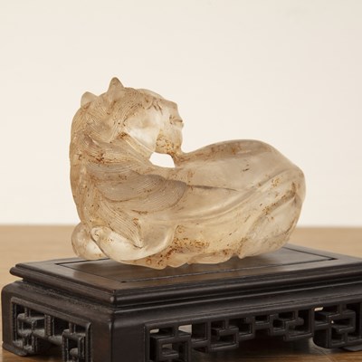 Lot 178 - Rock crystal recumbent model horse Chinese,...