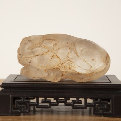 Lot 178 - Rock crystal recumbent model horse Chinese,...