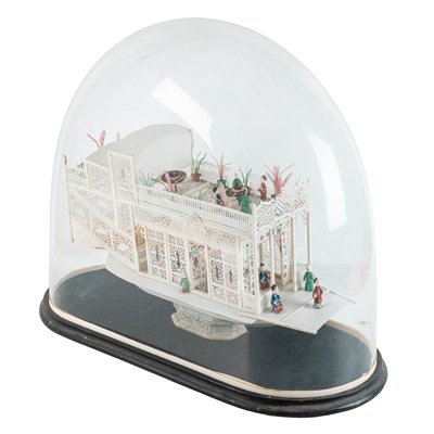 Lot 25 - An early 20th century Chinese model of a moon-viewing boat