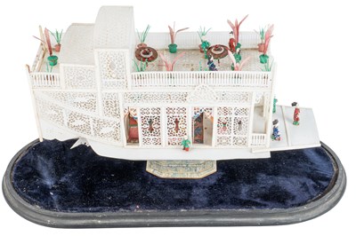 Lot 25 - An early 20th century Chinese model of a moon-viewing boat
