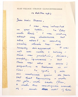 Lot 658 - LEE (LAURIE) English Writer 1914-1997 A...