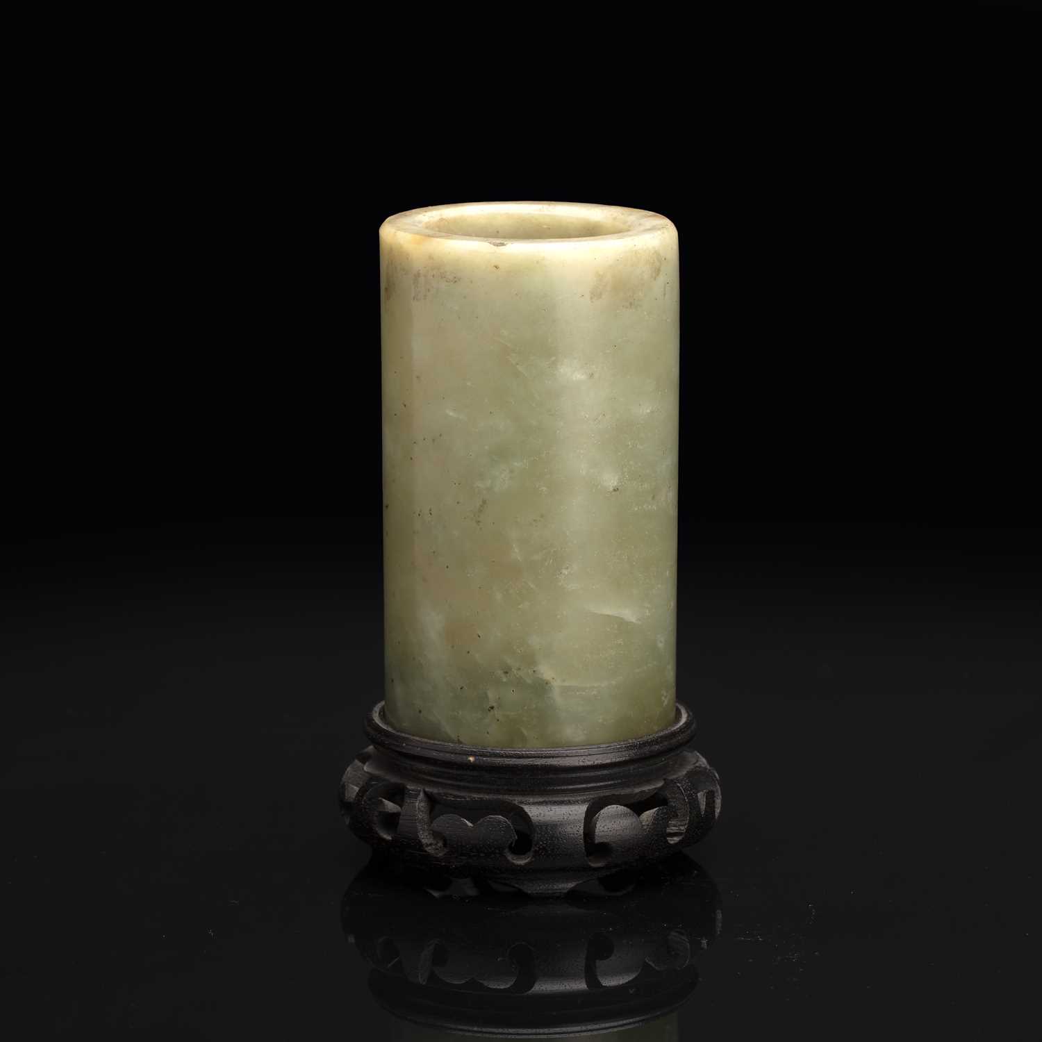 Lot 184 - Nephrite jade brush holder Chinese, 17th or...