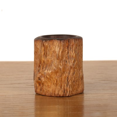 Lot 186 - Small wood brush pot Chinese, 18th Century...