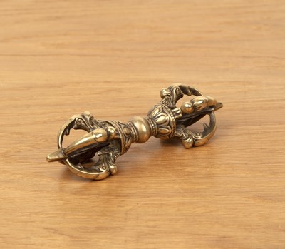 Lot 189 - Gilded bronze Buddhist ceremonial vajra or...
