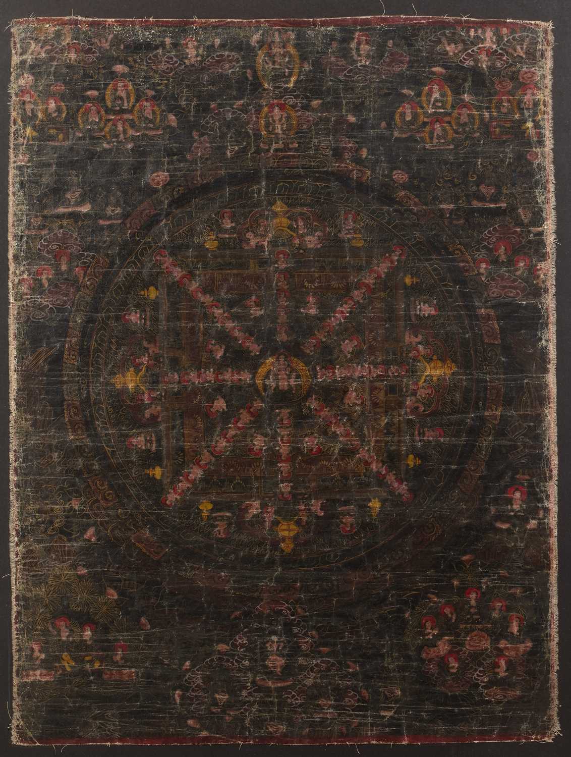 Lot 269 - Thangka Tibetan handpainted canvas panel,...